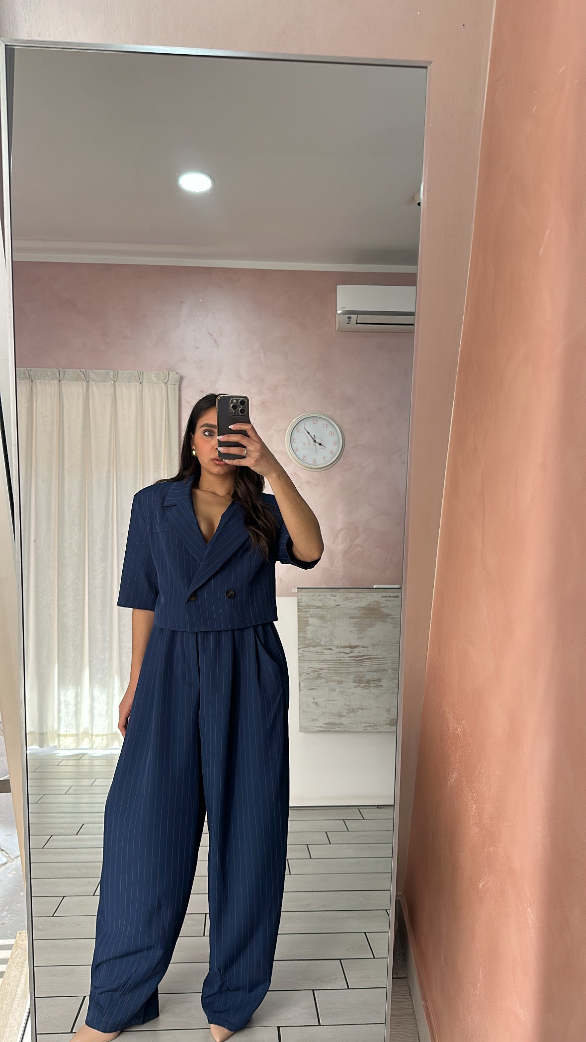 Tailleur gessato mezza manica
