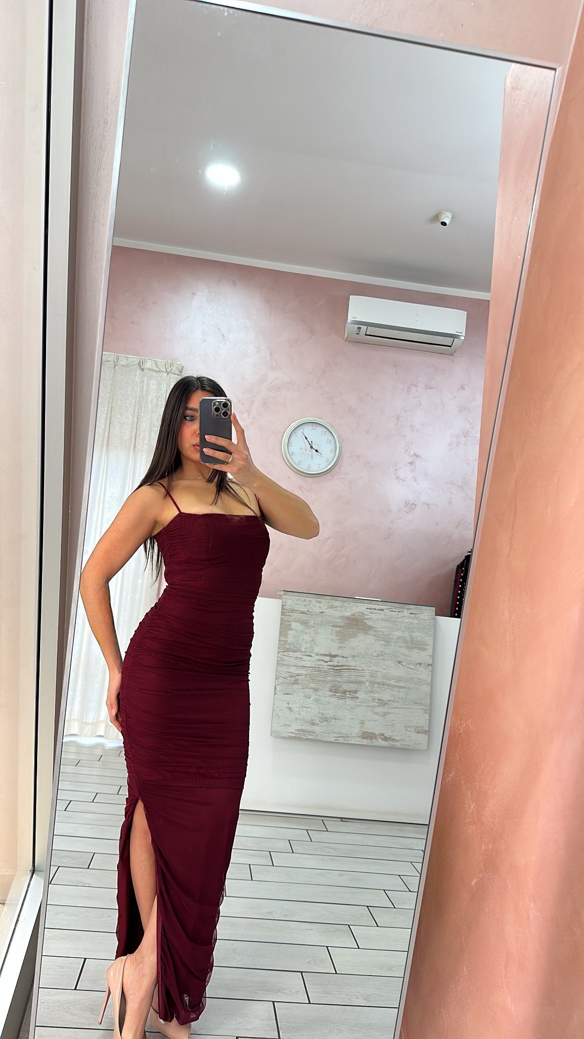 Dress long arriccio velo