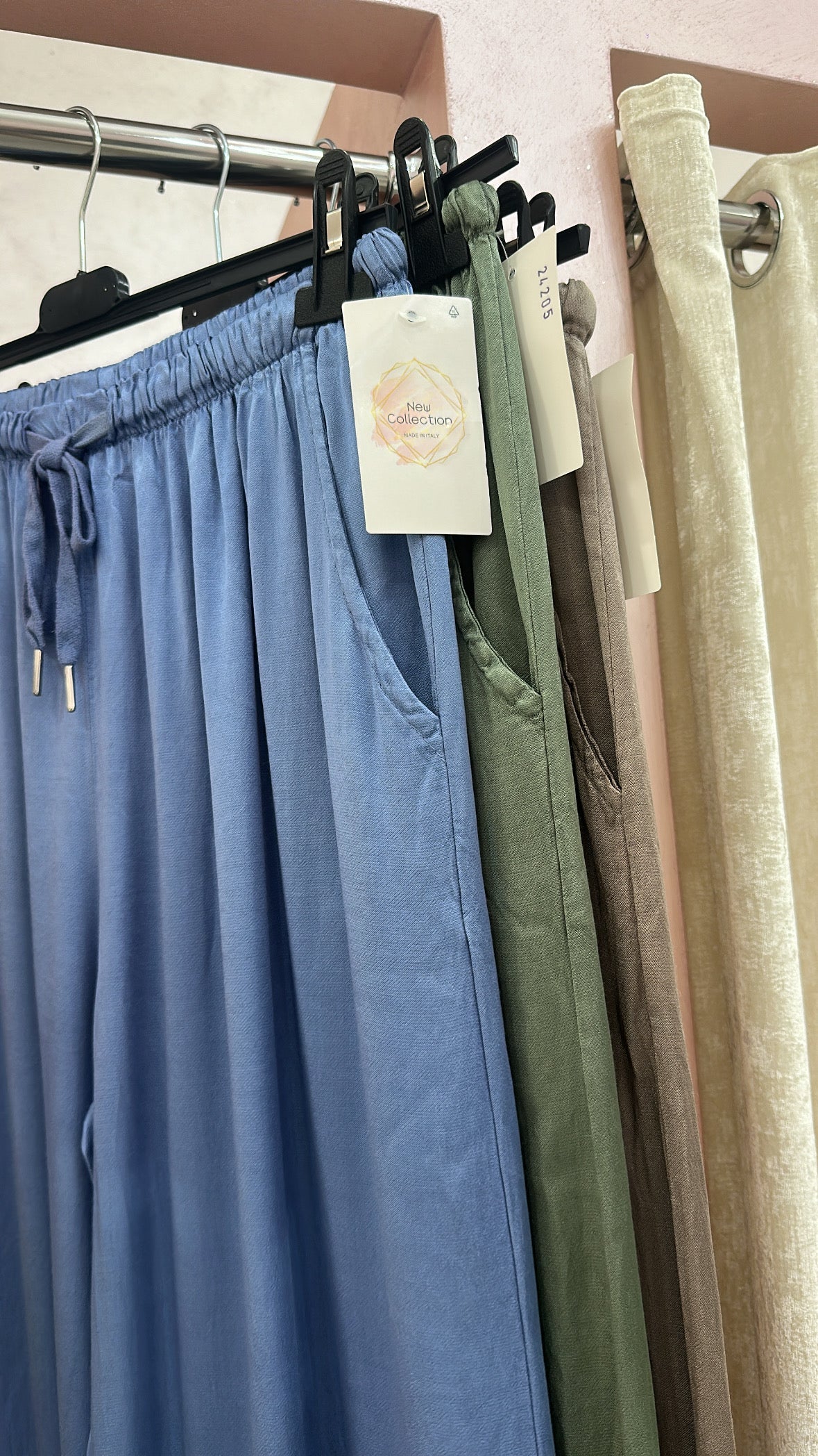 Pantalone satin laccetto