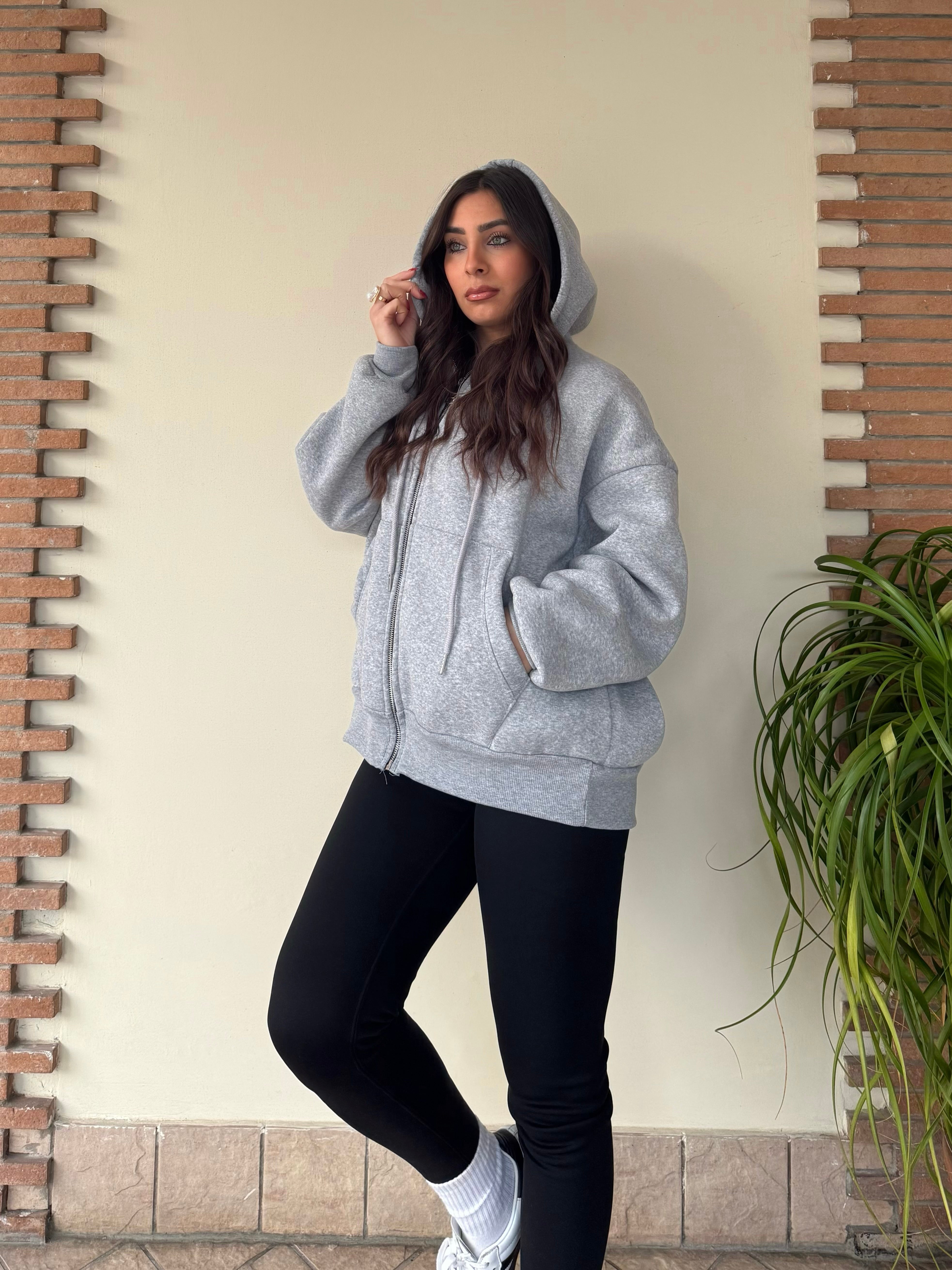 Felpa grey zip
