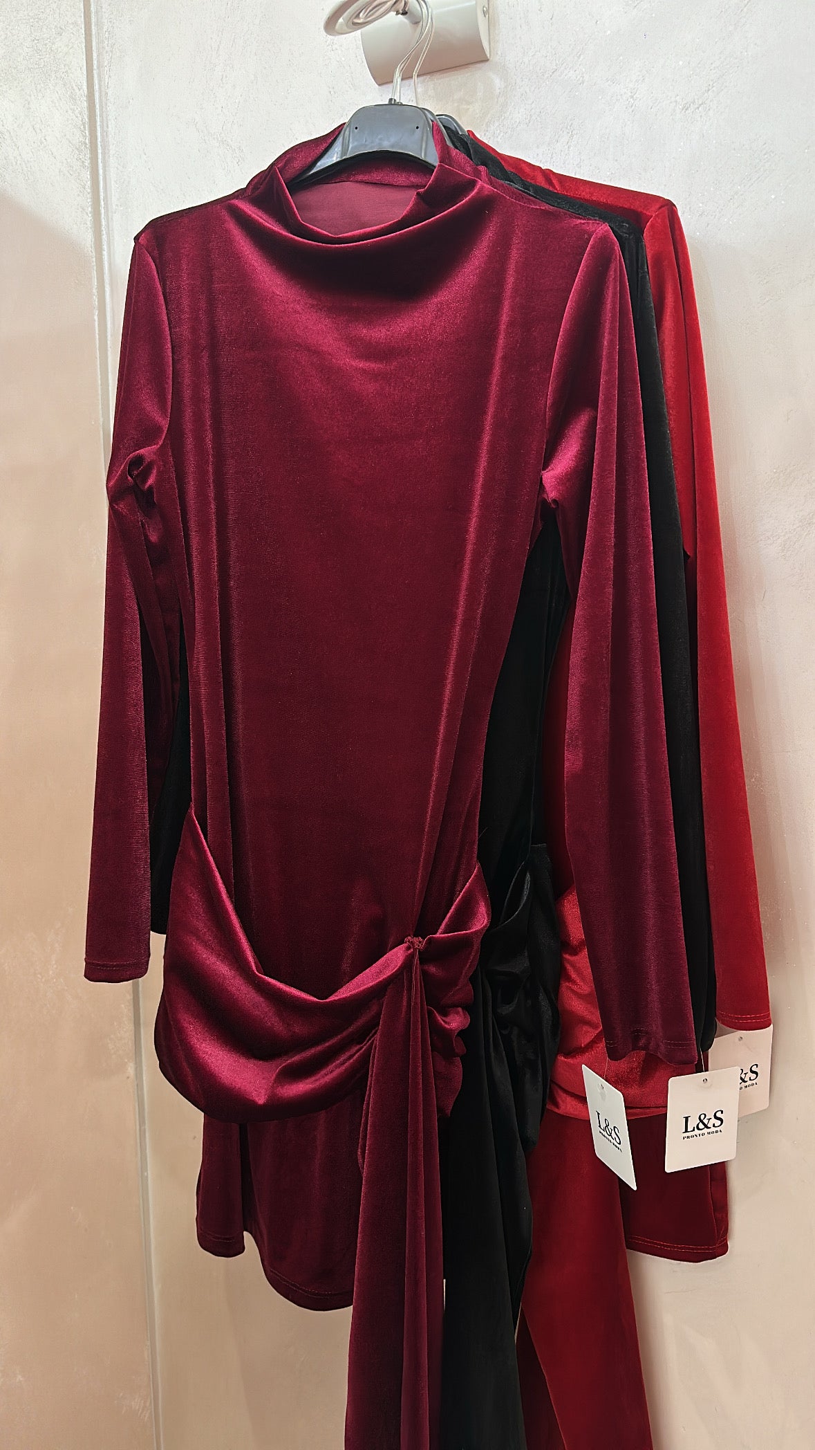 Dress rouches velluto