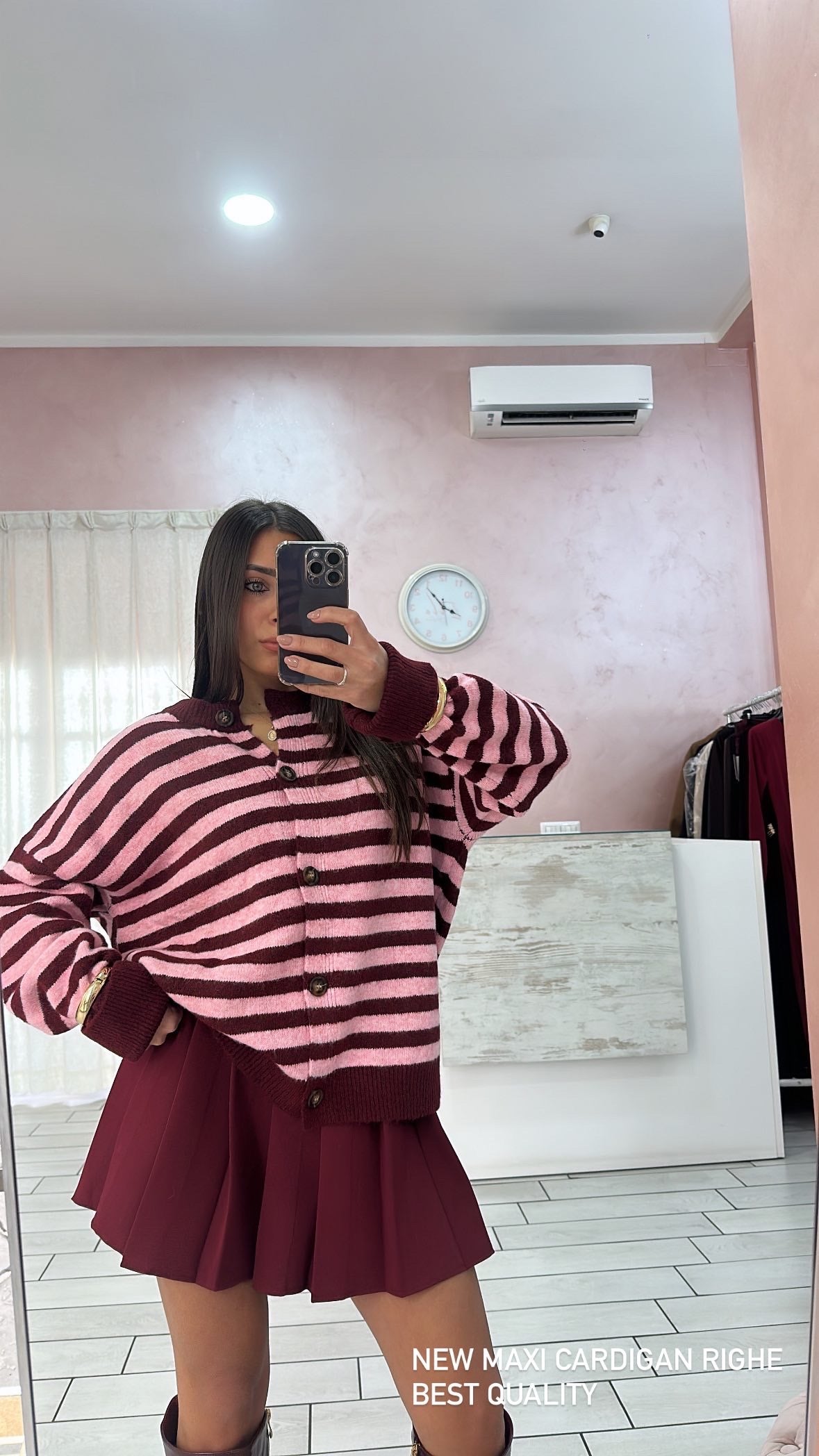 MAXI CARDIGAN RIGHE