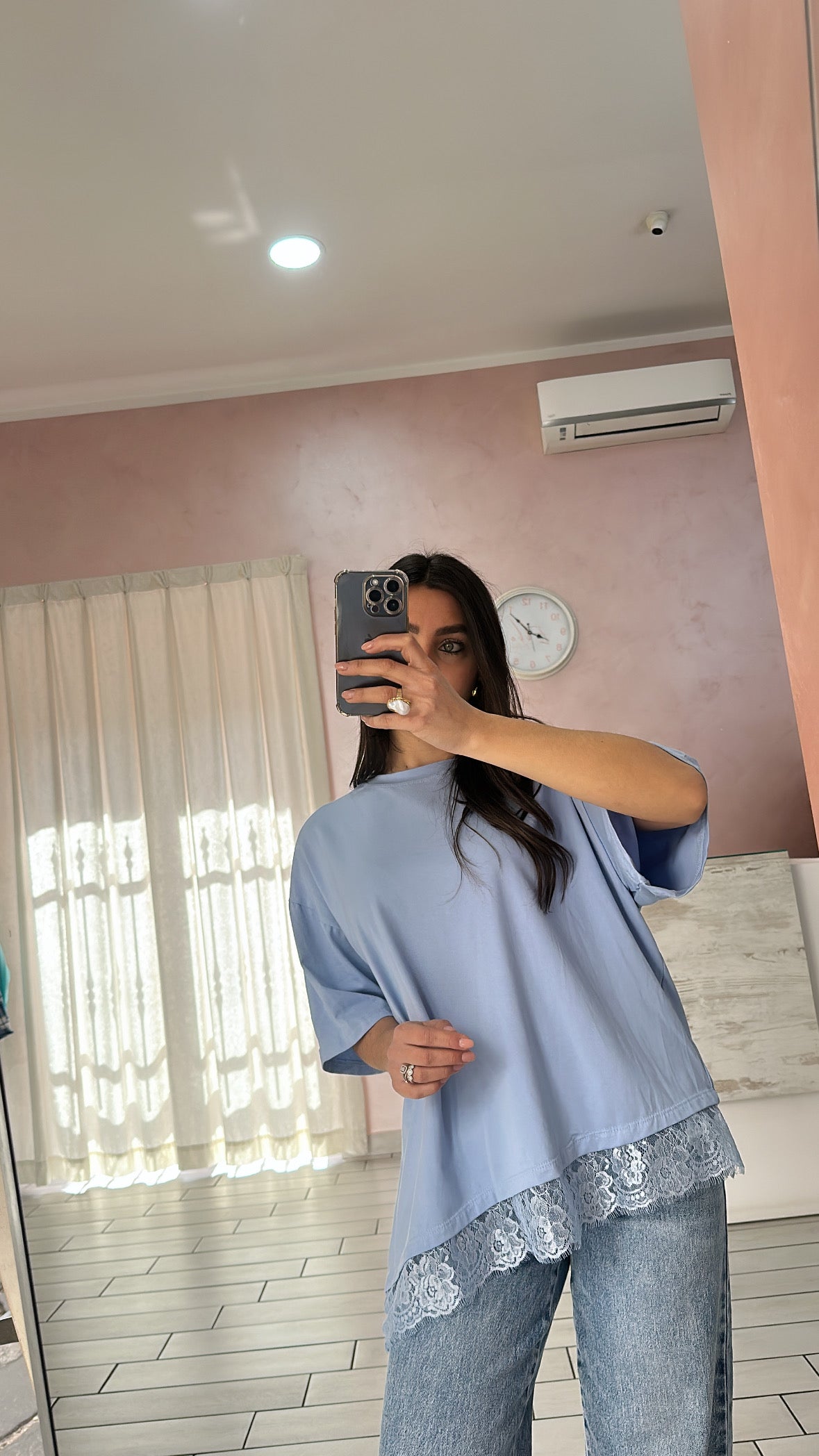 T-shirt pizzo asimmetric