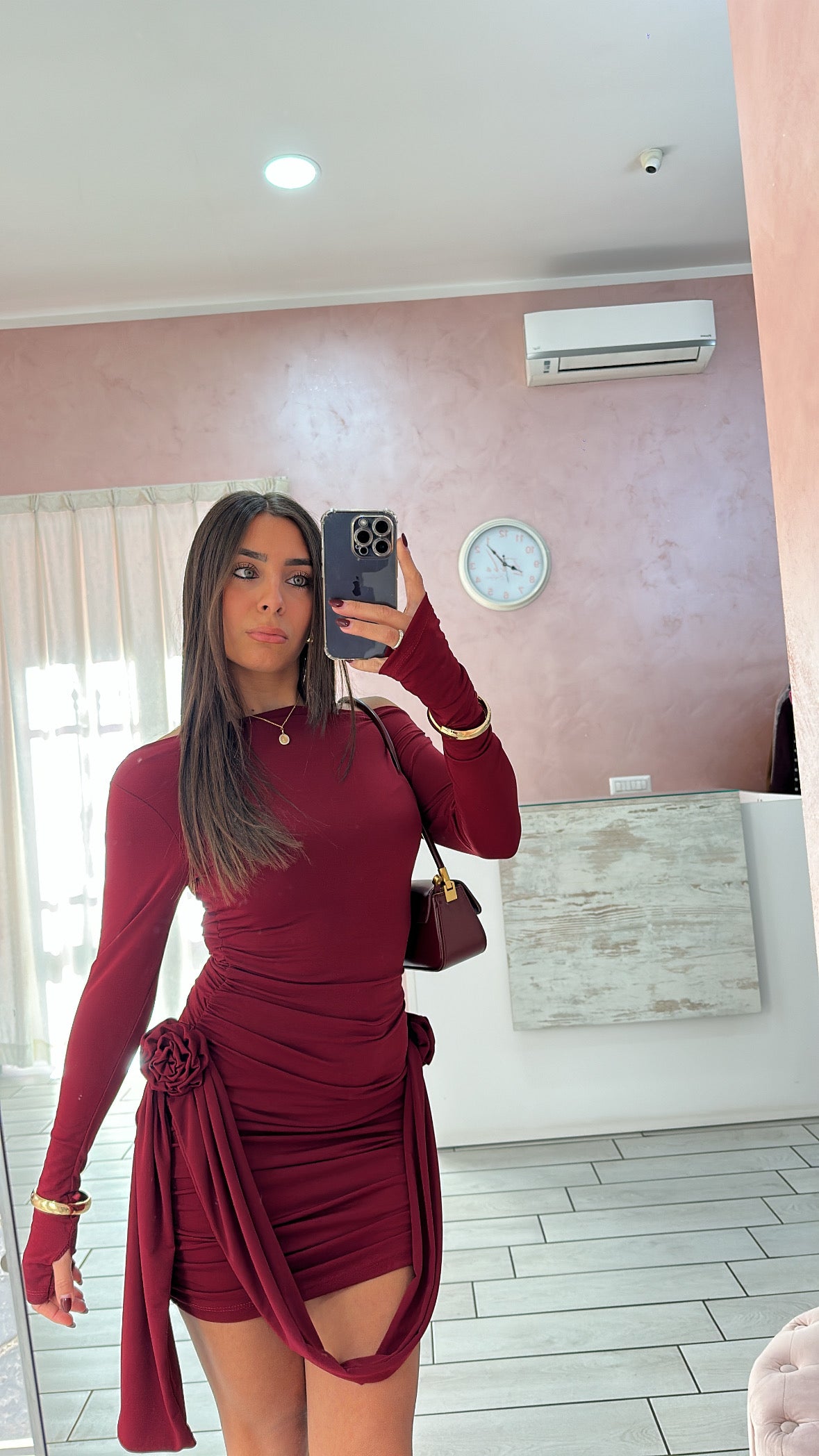DRESS ROSE BORDEAUX