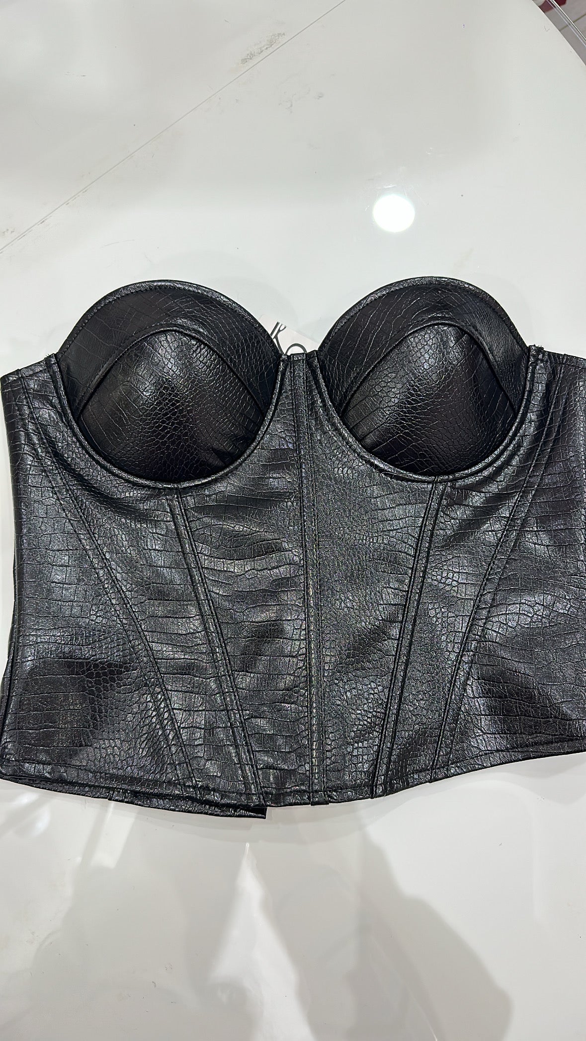 Corpetto ecopelle coccodrillo