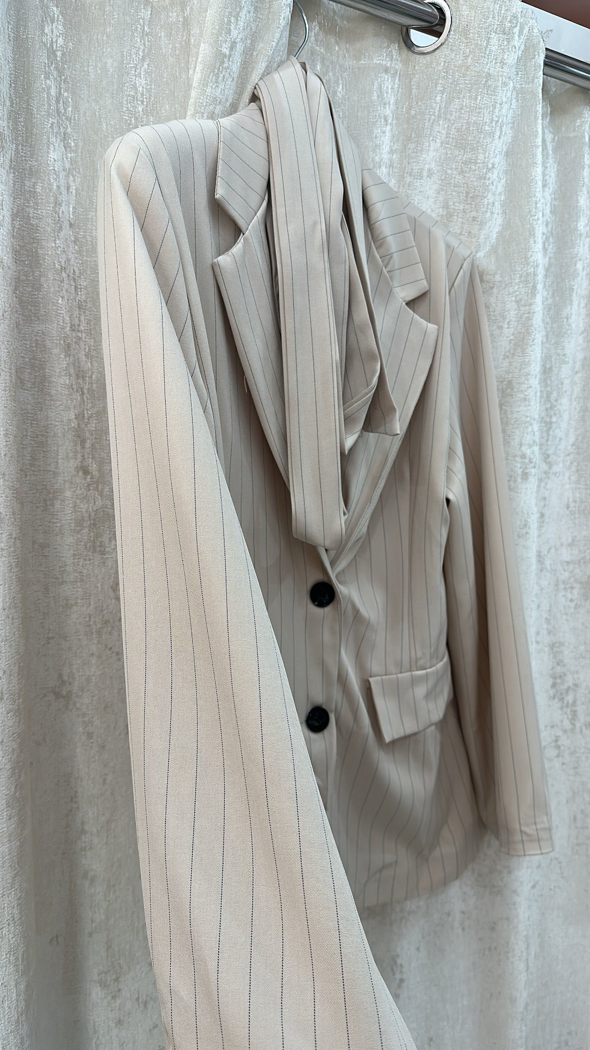 Blazer cintura gessato