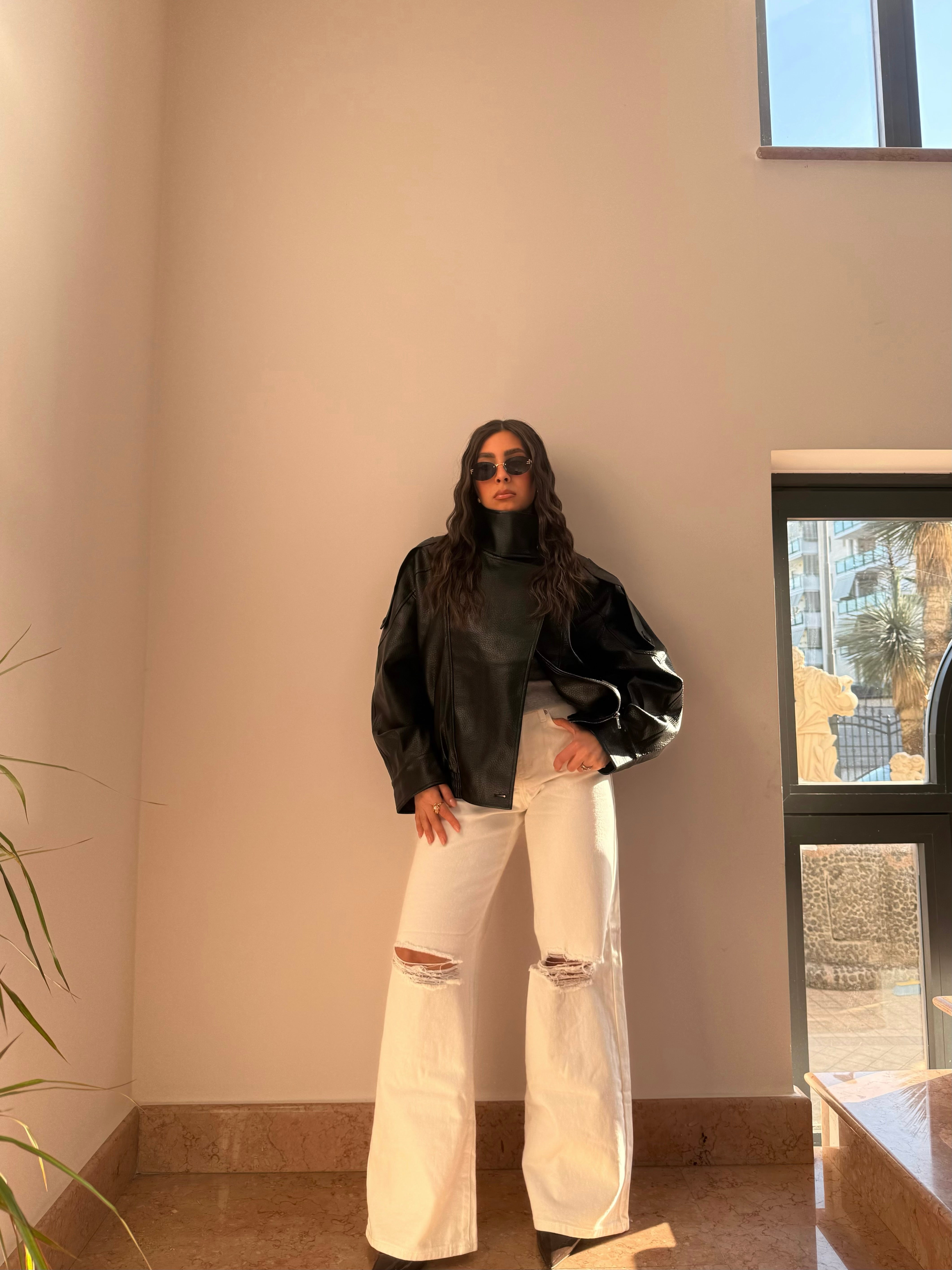 Jeans white strappi