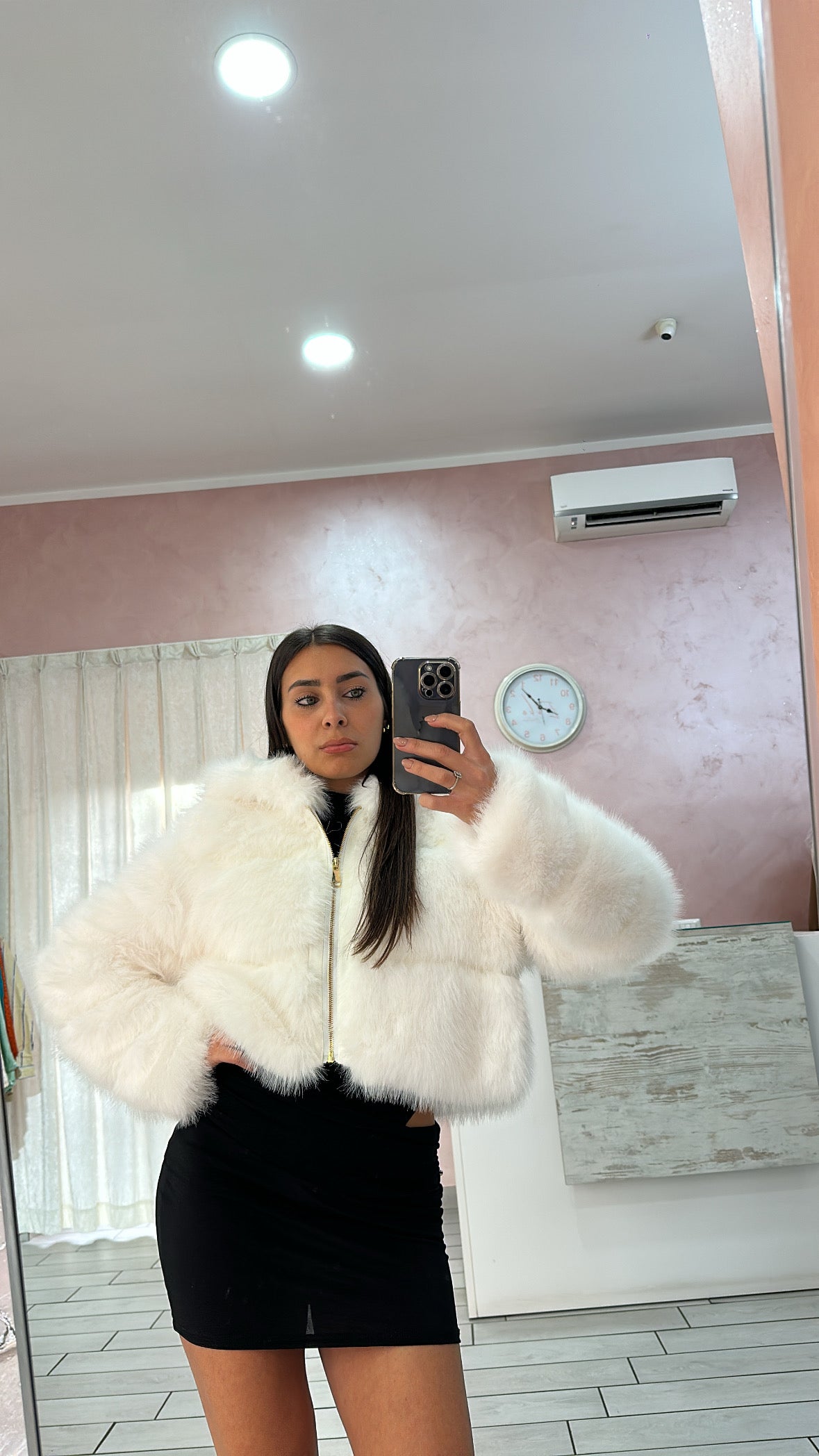 PELLICCIA CROP CAPPUCCIO