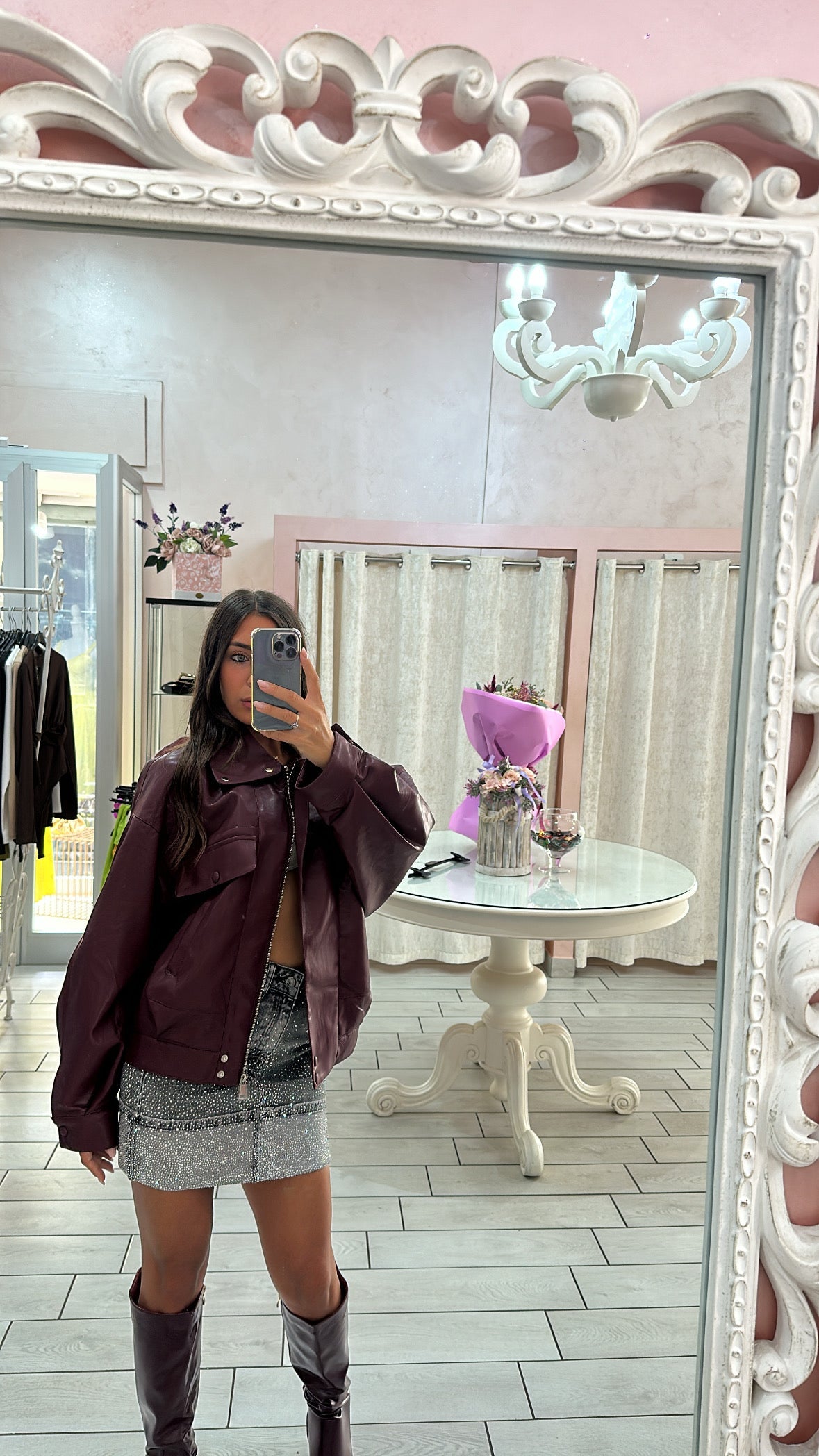 MINIGONNA SHINE GREY Elle Boutique