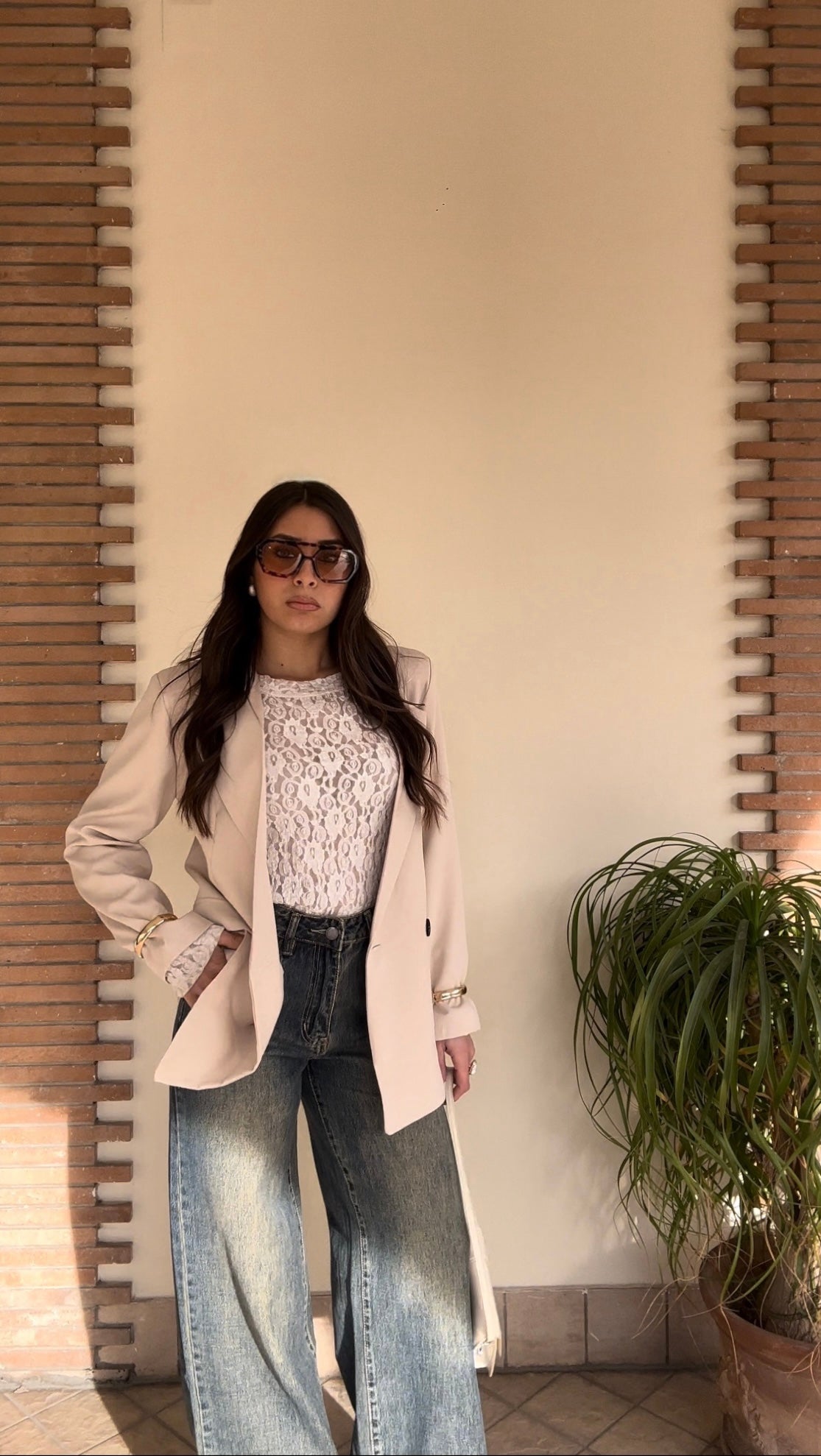 Jeans sabbia palazzo