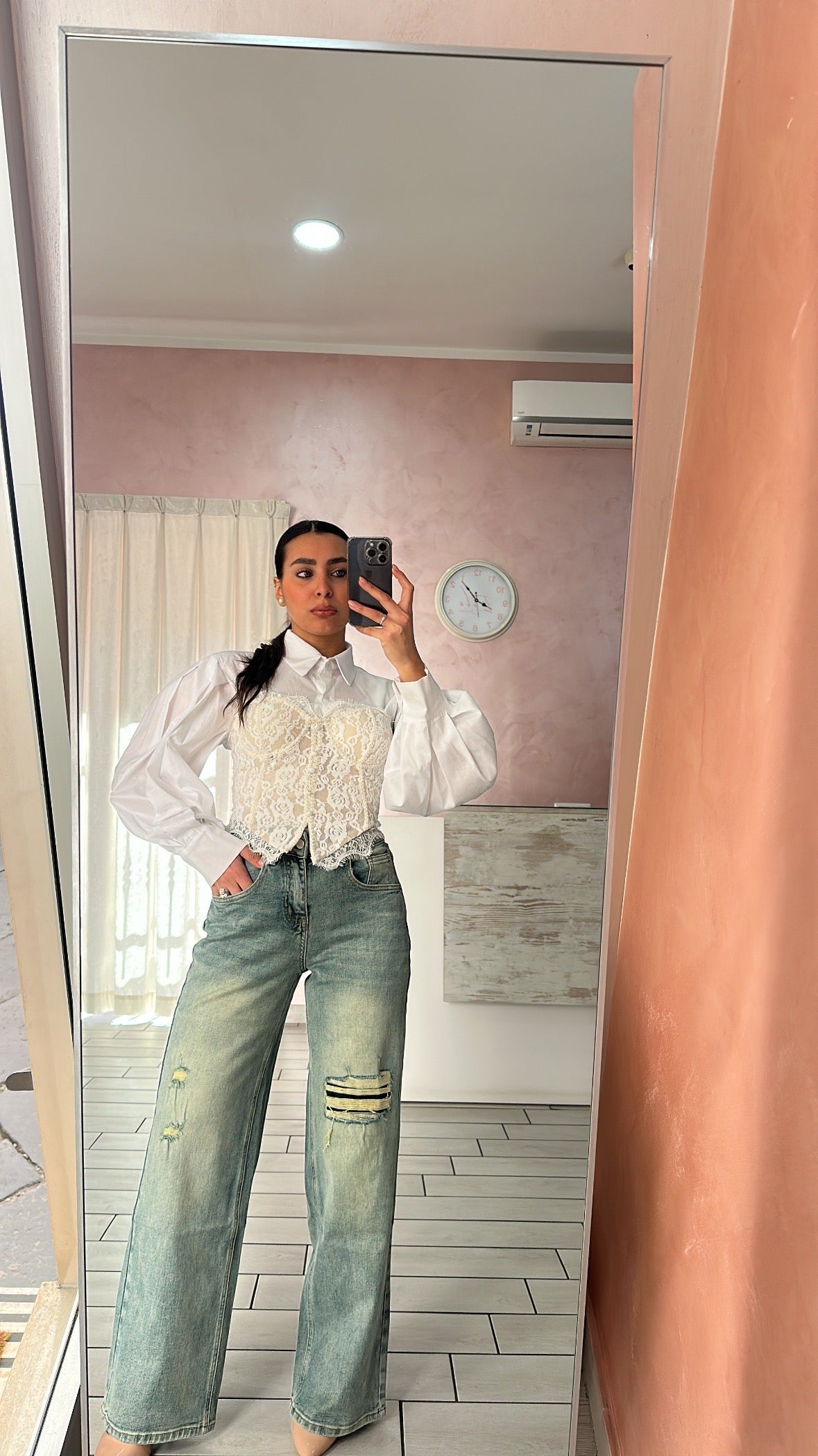 Jeans sabbia strappi