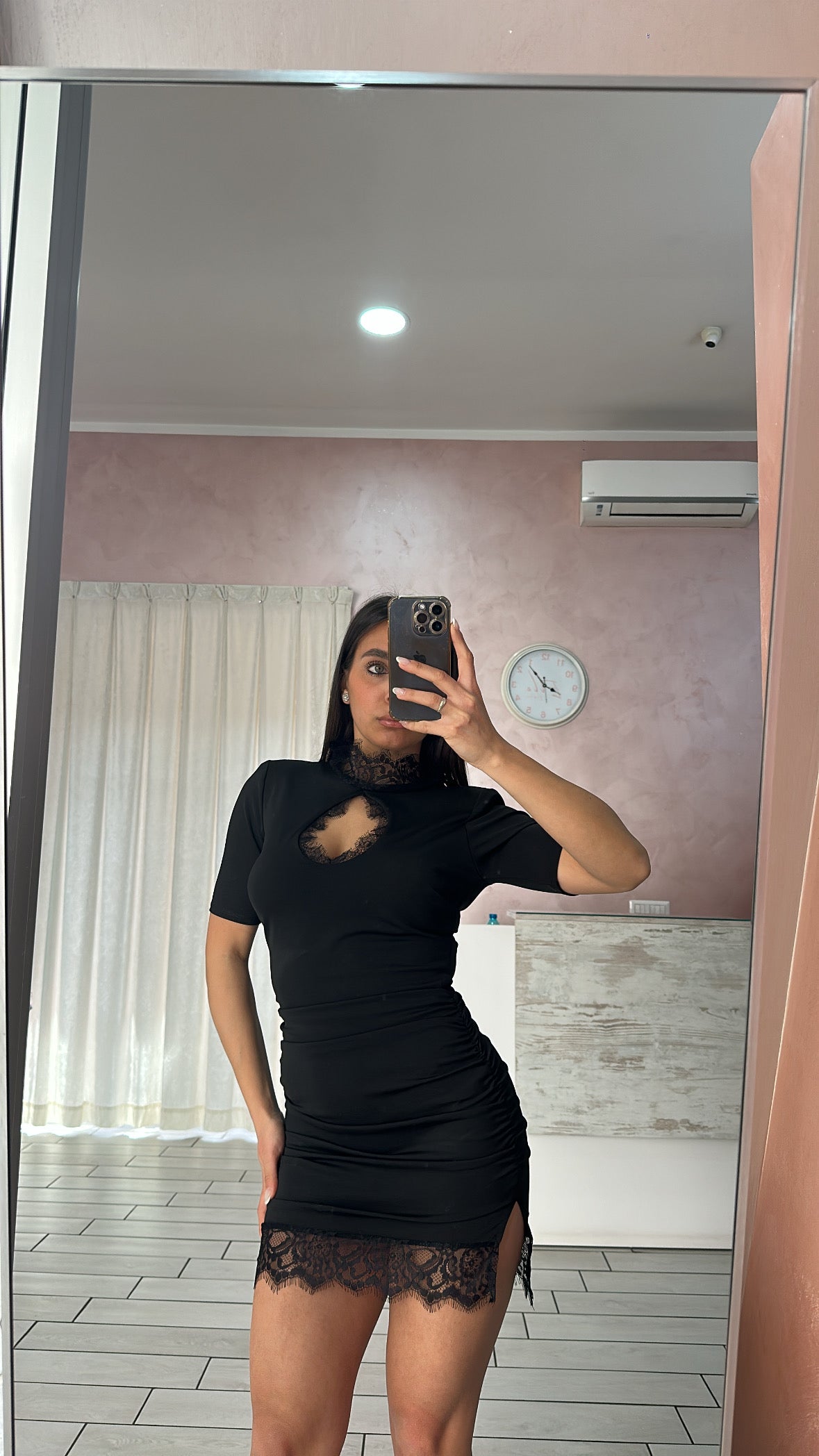 Mini dress pizzo mezza manica