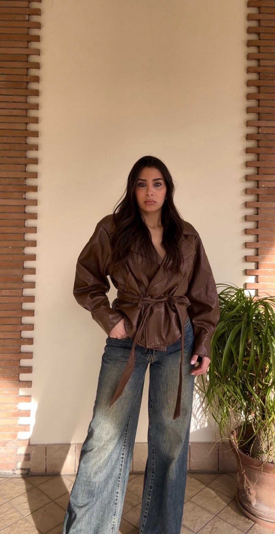 Giacca ecopelle justwest