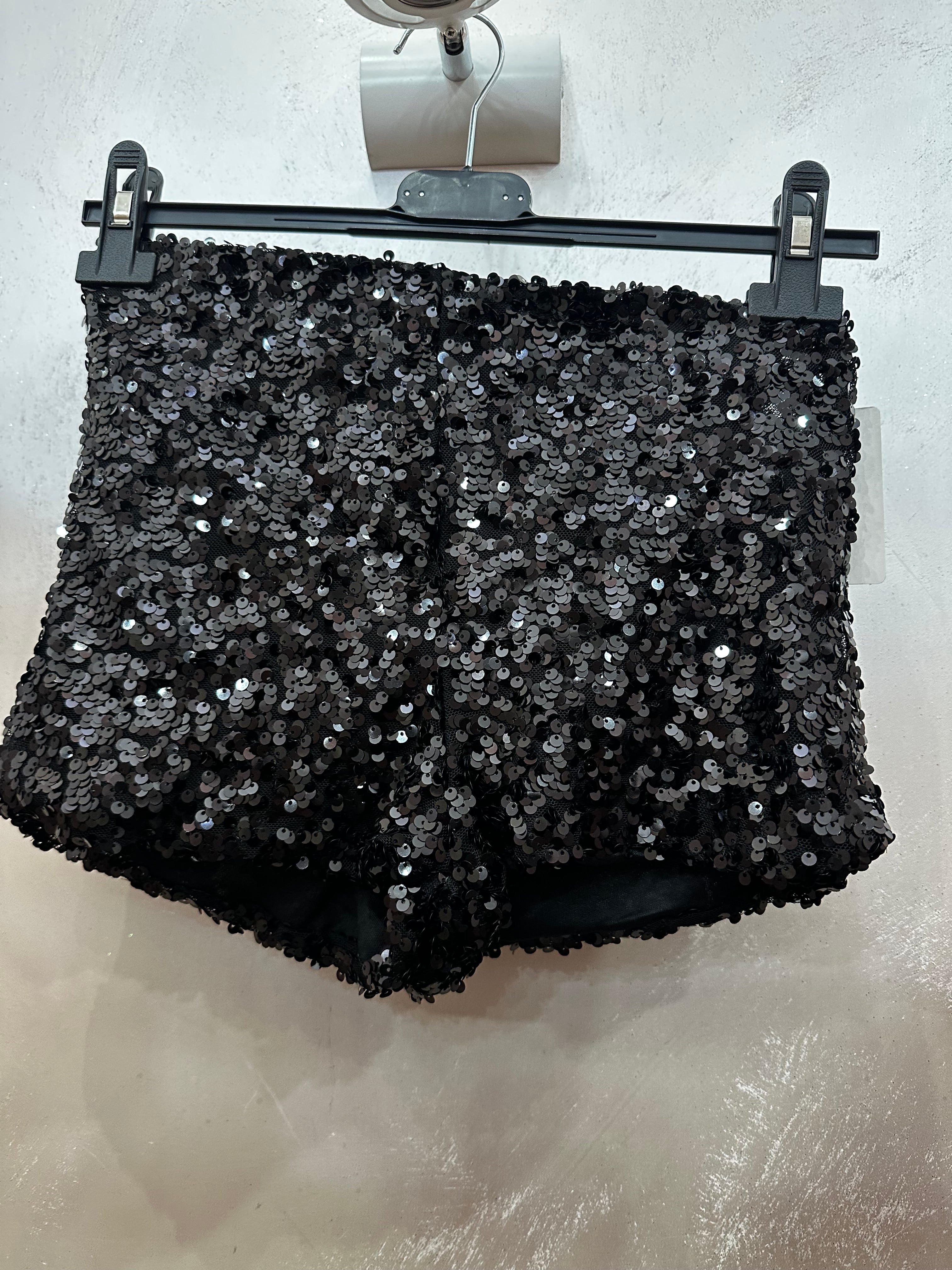 Shorts paillettes black
