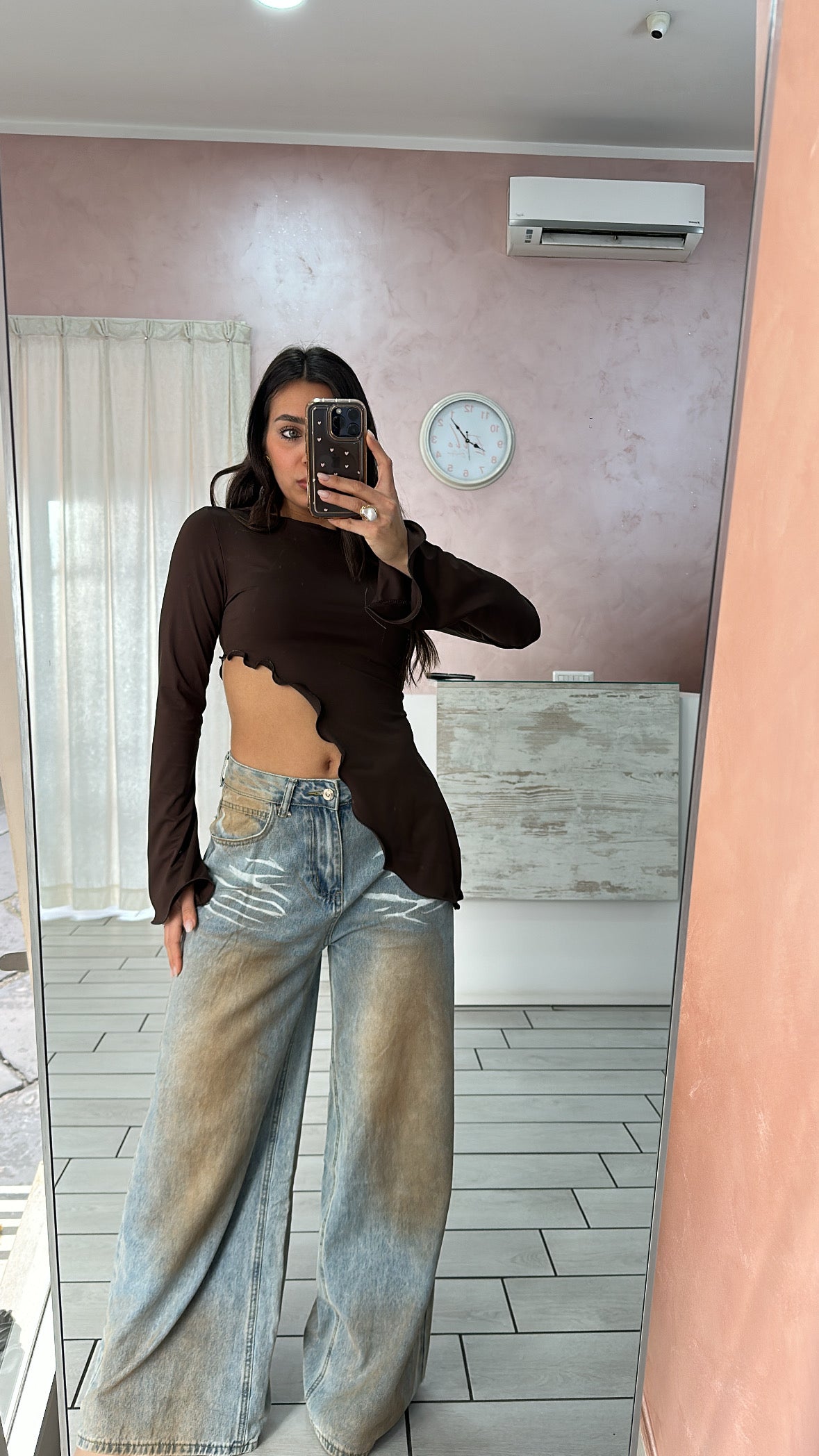 Magliettina asimmetrica lycra