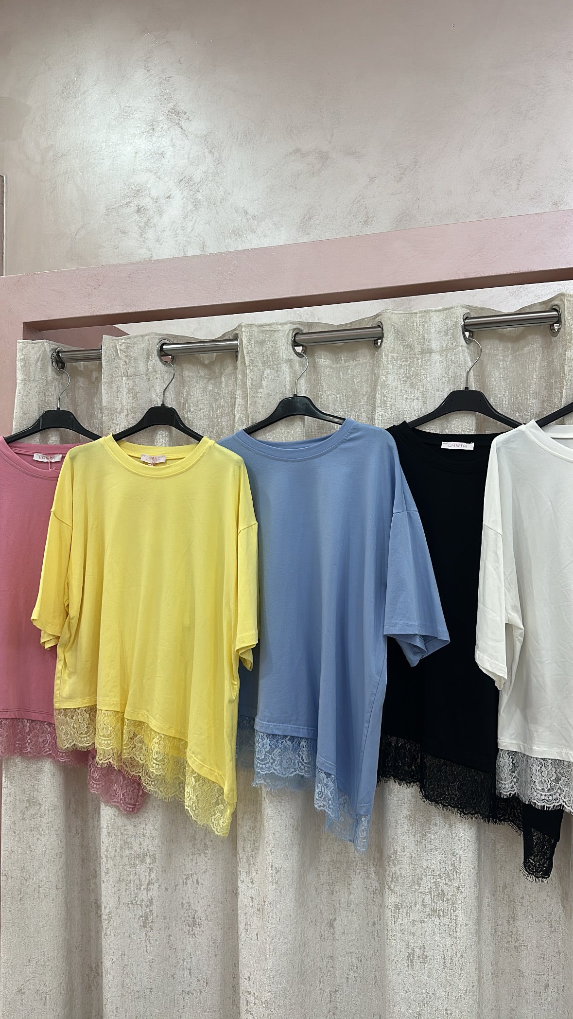 T-shirt pizzo asimmetric