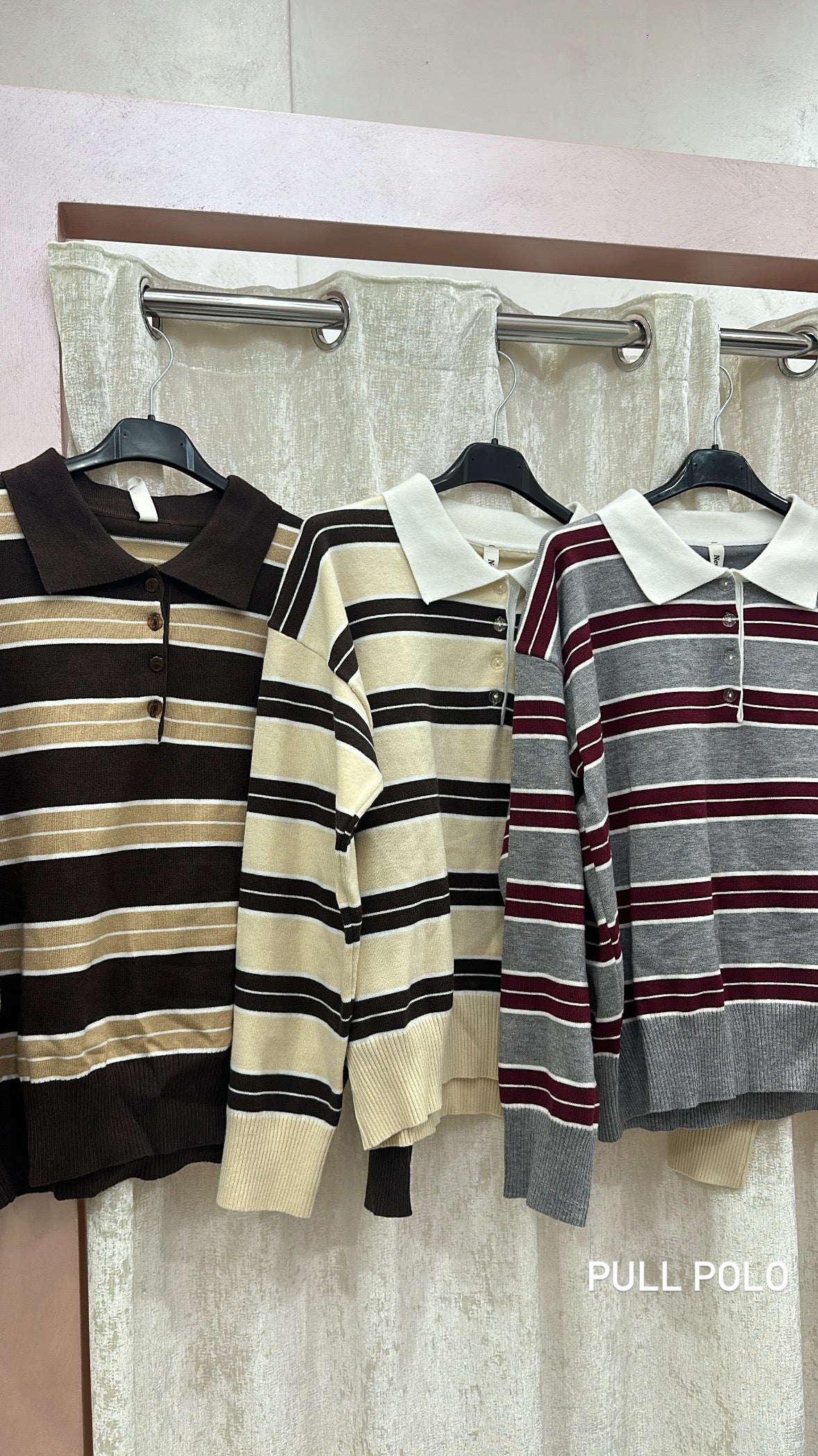 PULL POLO RIGHE RASATO