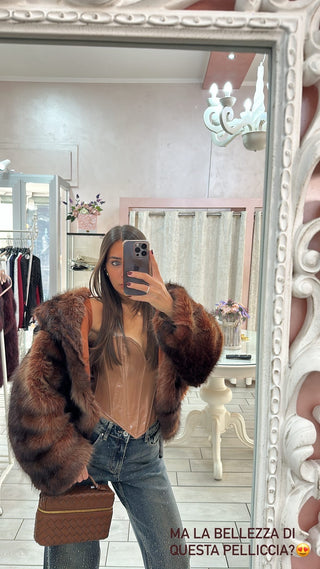 PELLICCIA SFUMATURE ORANGE & BROWN Elle Boutique