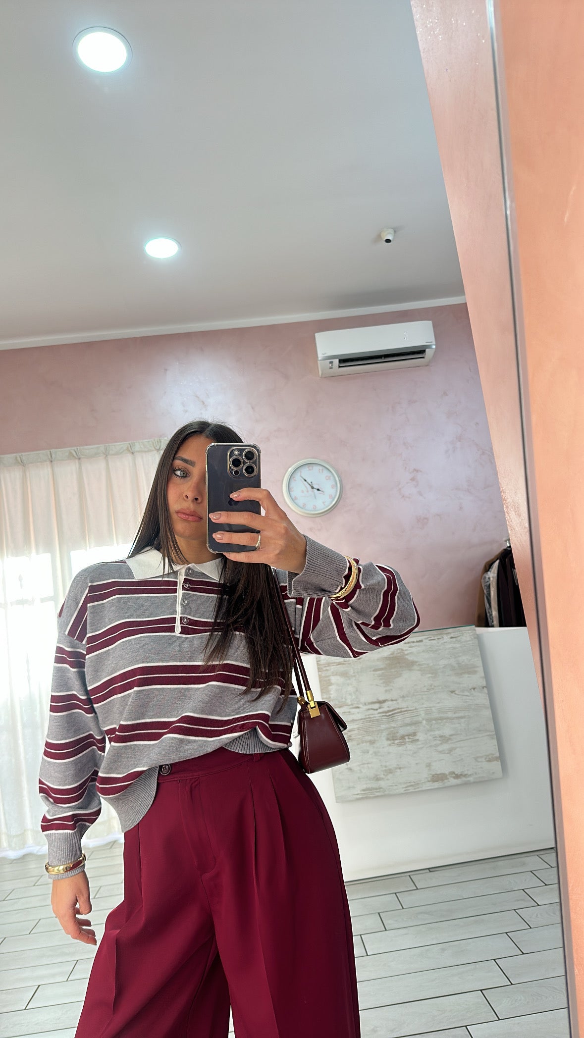 PULL POLO RIGHE RASATO