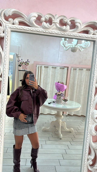GIUBBOTTO BORDEAUX ECOPELLE Elle Boutique
