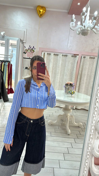 CAMICIA CROP COTONE Elle Boutique