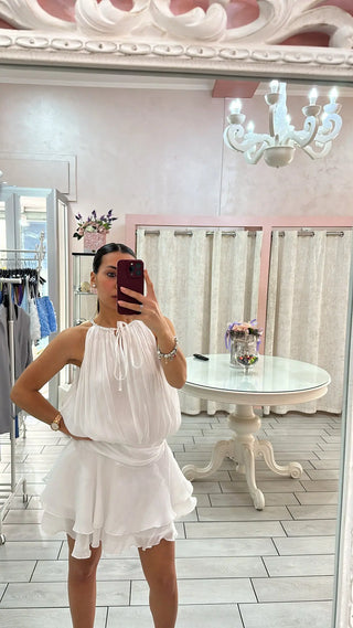 DRESS WHITE PERLINE Elle Boutique