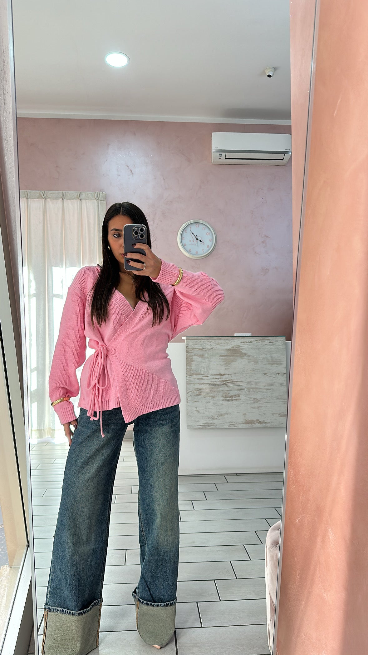 JEANS PALAZZO PIEGONE