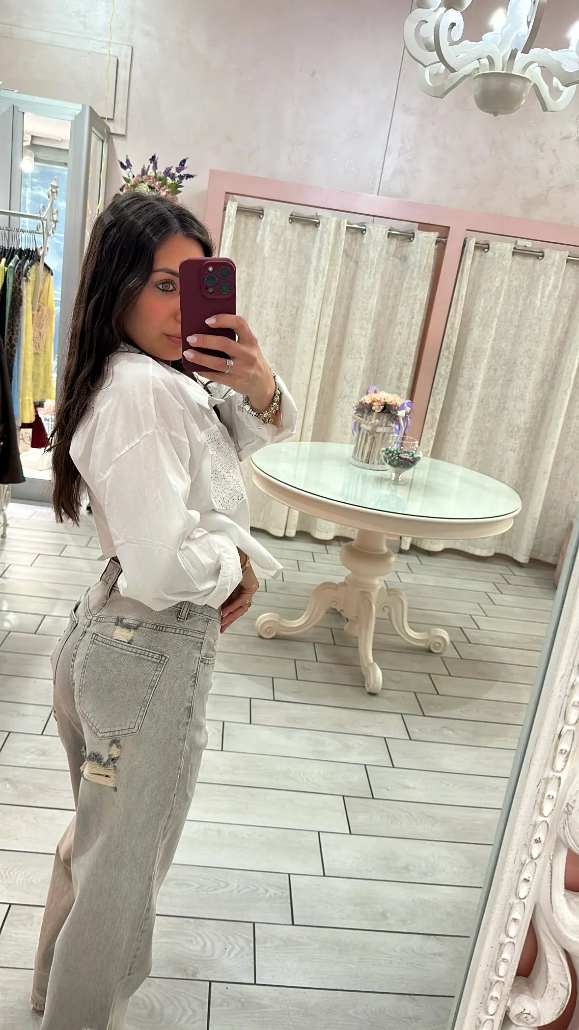 JEANS STRAPPI GREY Elle Boutique