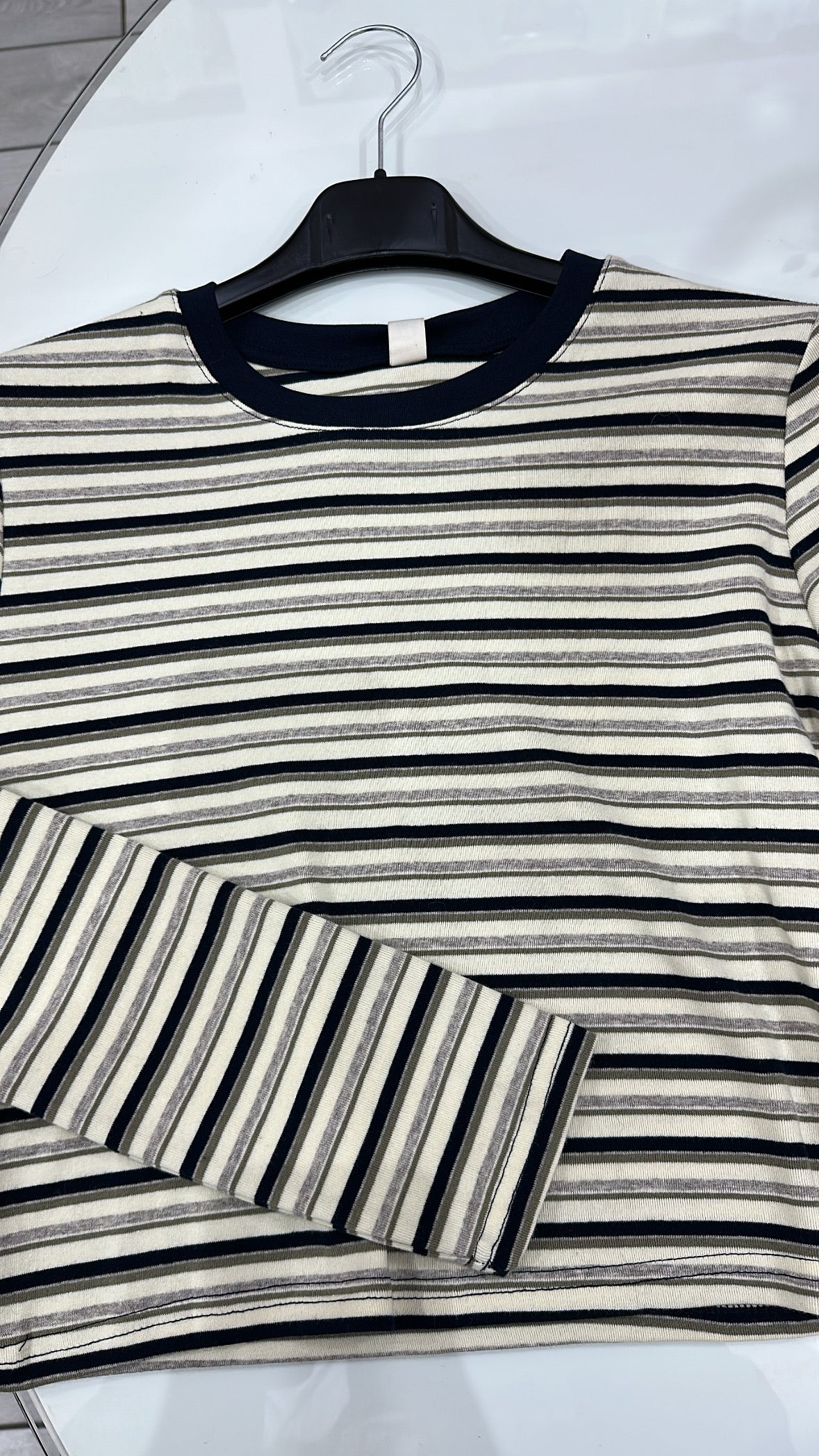 Magliettina crop righe