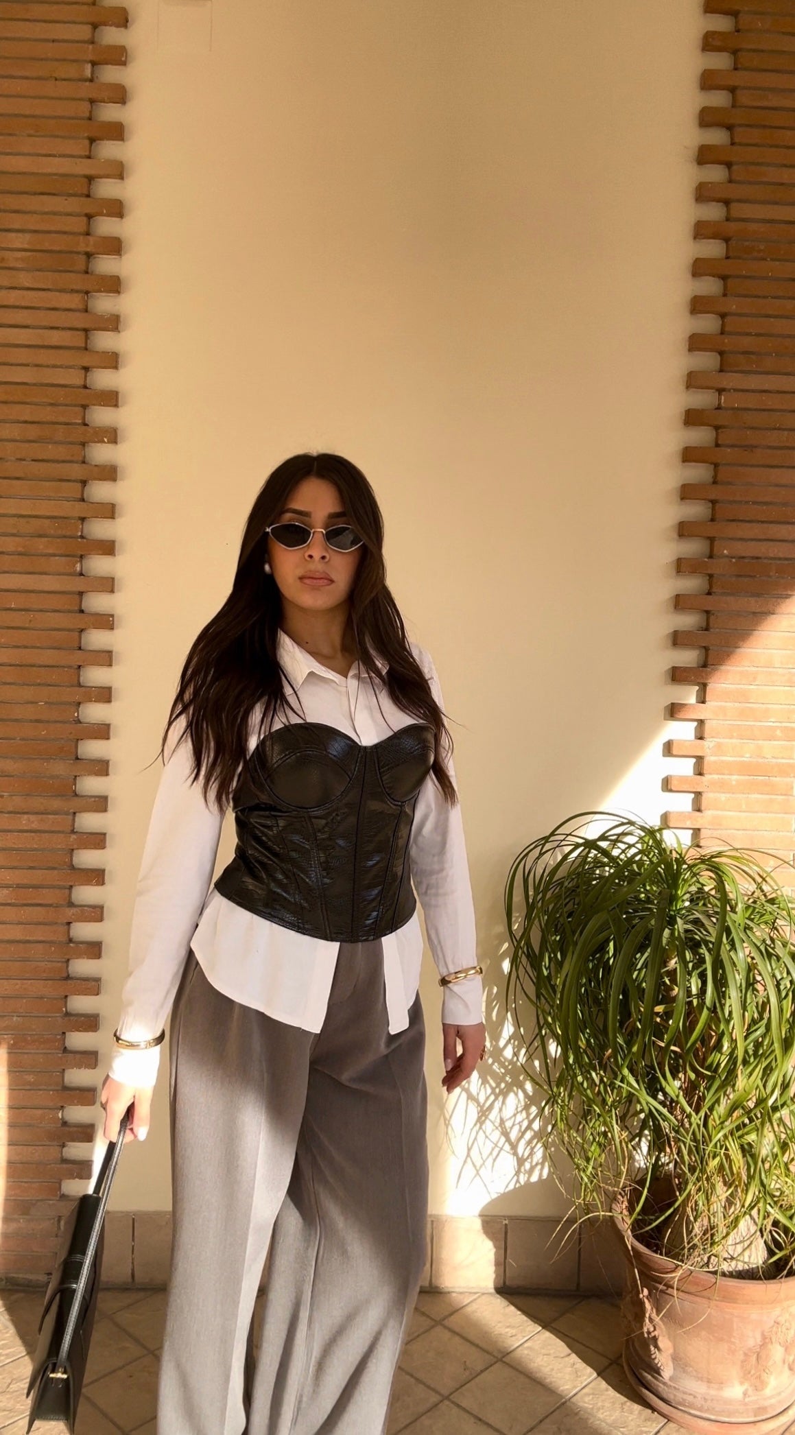 Corpetto ecopelle coccodrillo