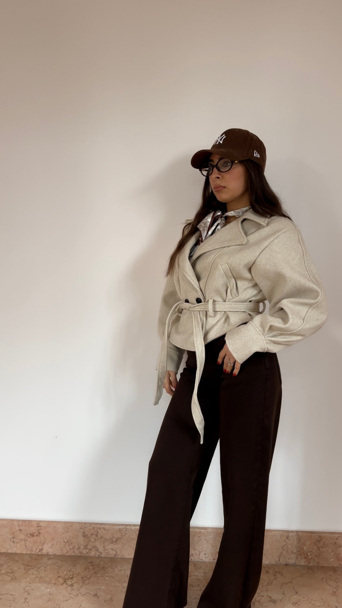 Jacket panno cintura