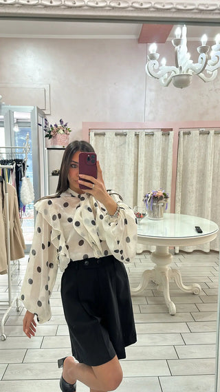 CAMICIA CREMA POIS Elle Boutique