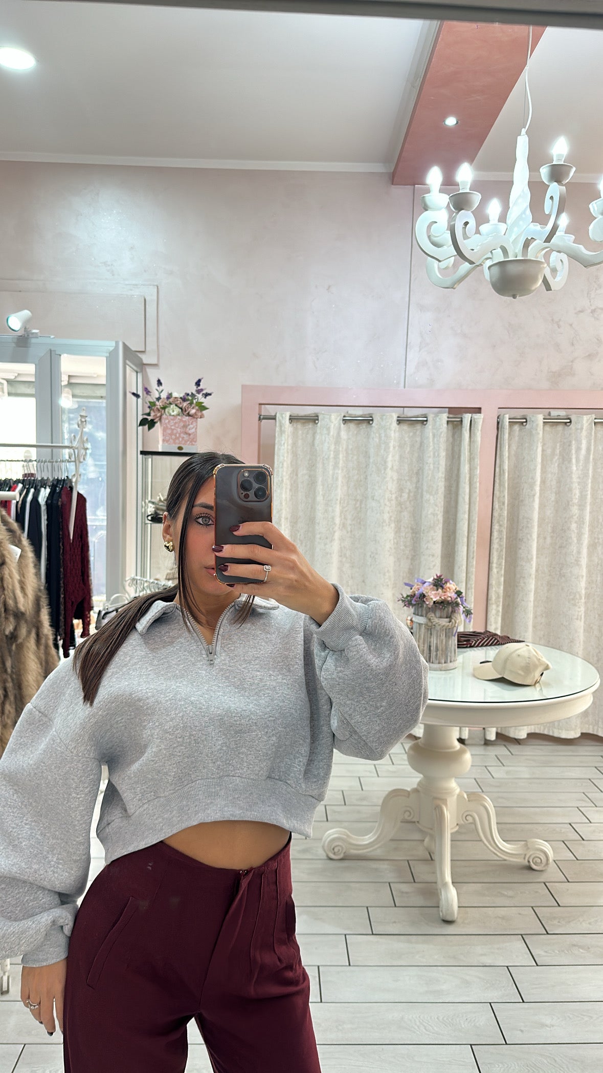 FELPA CROP ZIP Elle Boutique