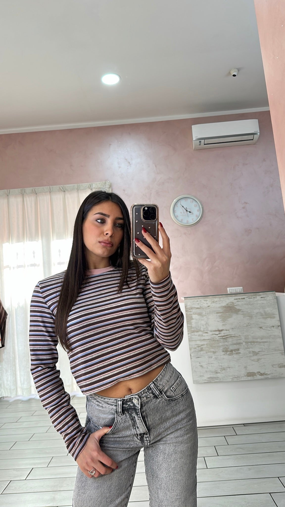 Magliettina crop righe