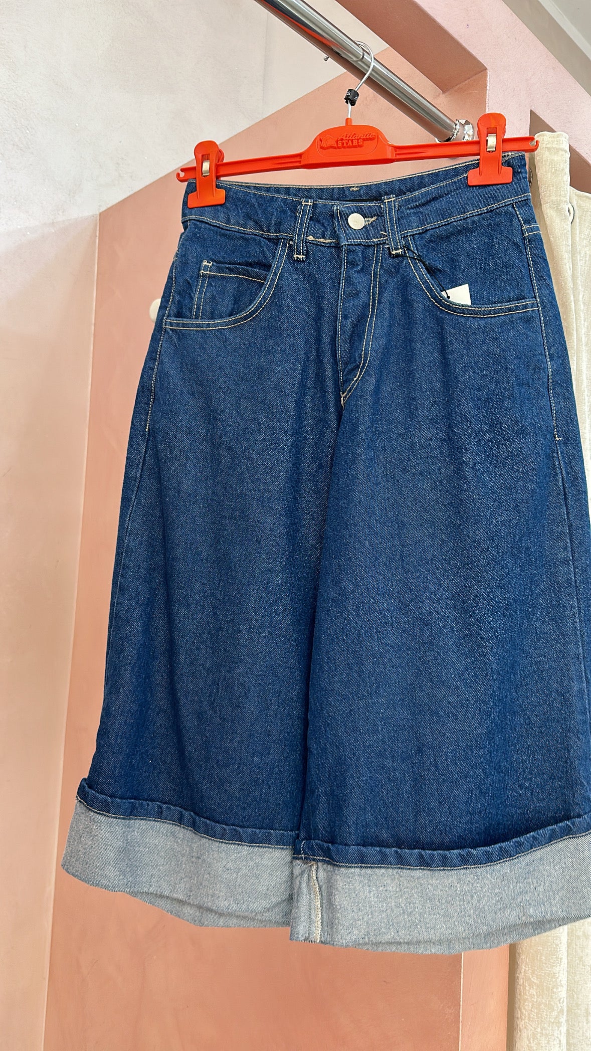 Bermuda denim piegone