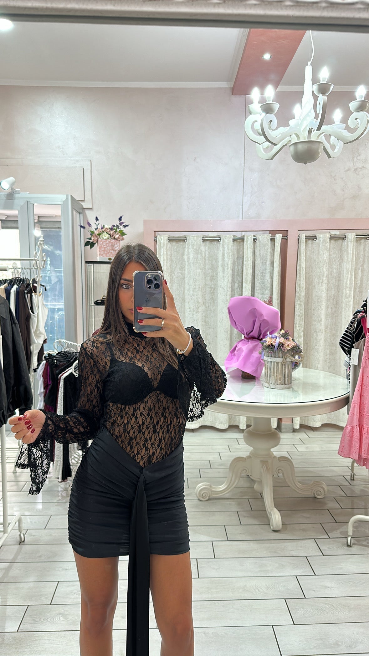 DRESS PIZZO ROUGE Elle Boutique