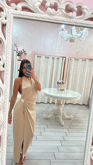 DRESS LONG CREMA Elle Boutique