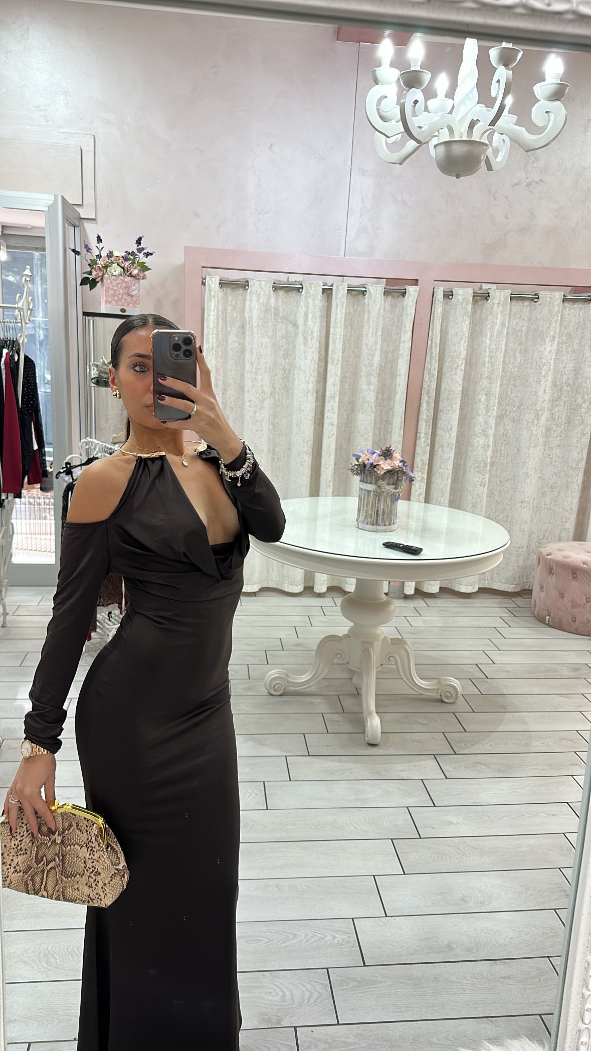 DRESS SNAKE MANICA LUNGA Elle Boutique