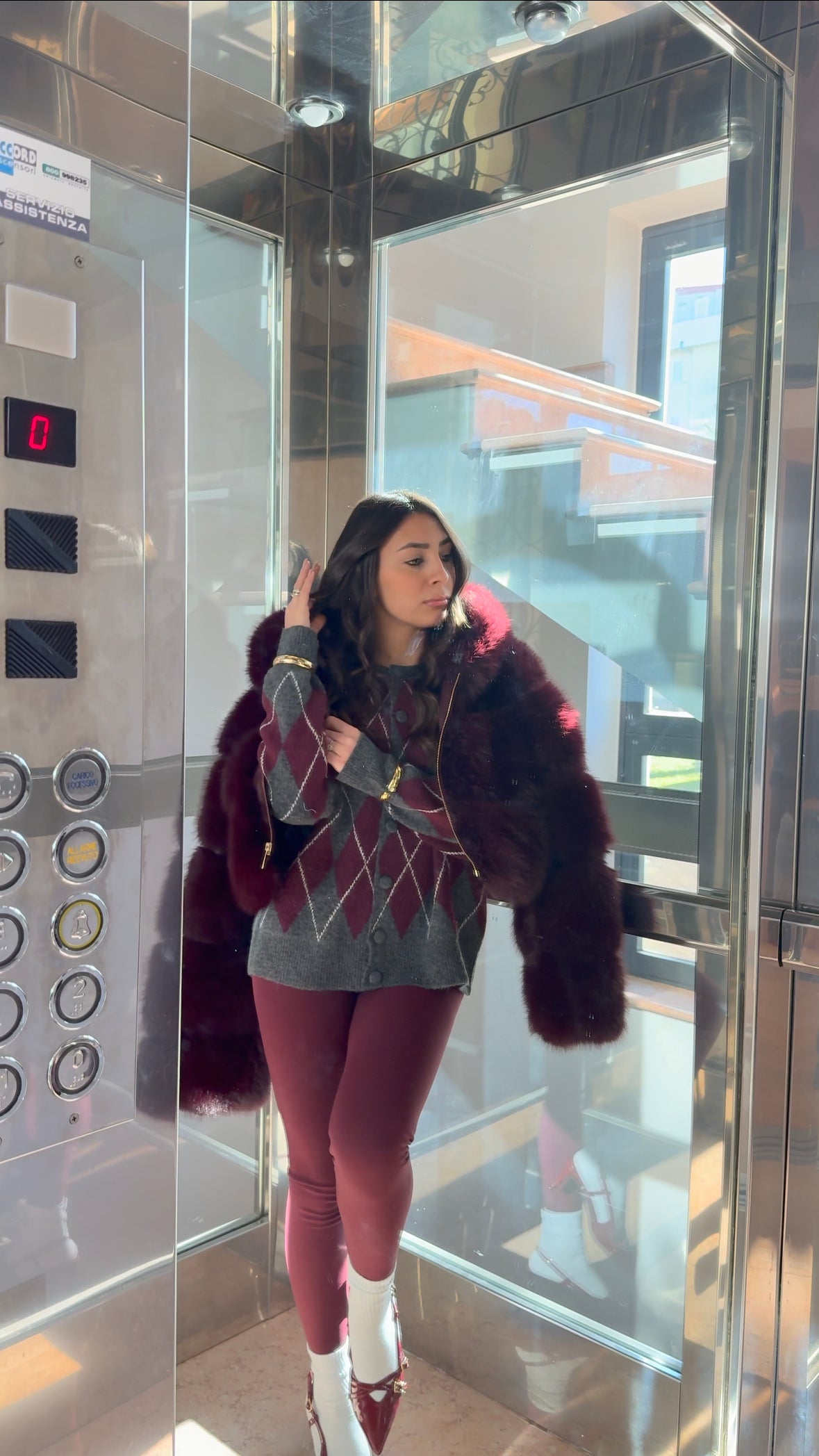 LEGGINS FELPATO BORDEAUX